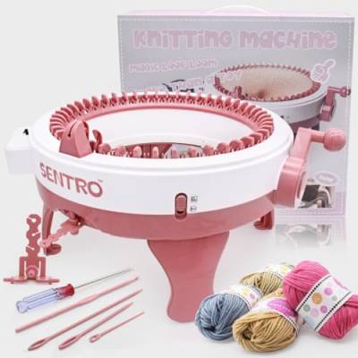 UUE Strickmaschine, 48-Nadeln-Strickmaschine, Große DIY-Kit mit Reihenzähler für Erwachsene, Knitting Machine, Dualmodus Rundstrickmaschine für Socke, Mütze und Schal von UUE
